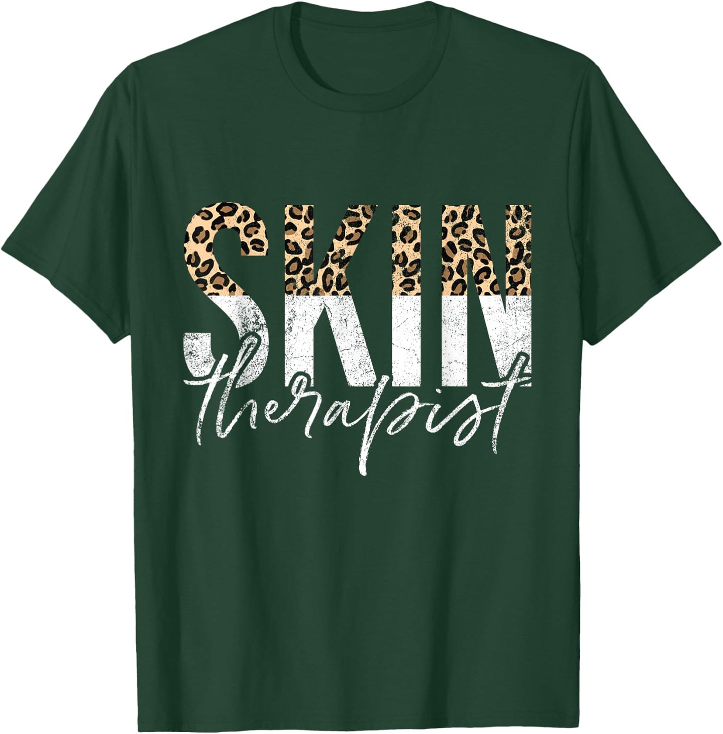 Vintage Skin Therapist Skincare Leopard Skin Esthetician T-Shirt - T-Shirt | Forest