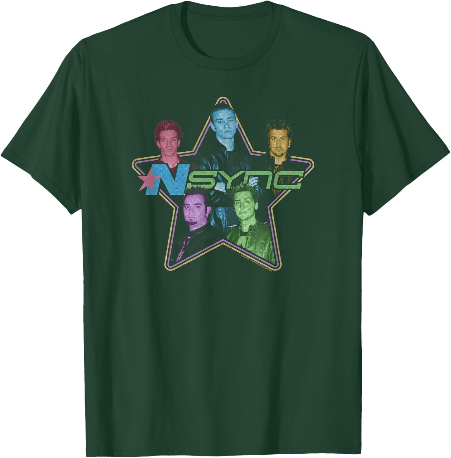 NSYNC Official Retro Neon Logo T-Shirt - T-Shirt | Forest