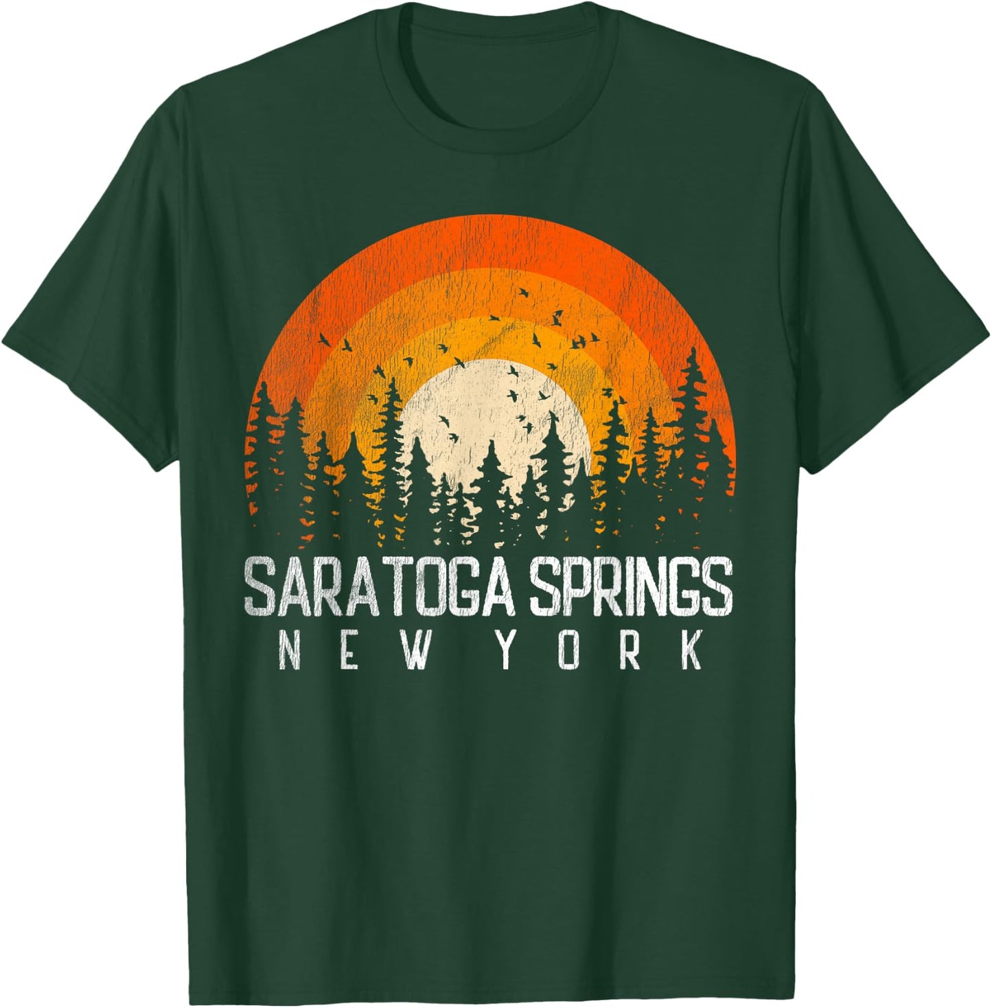 Saratoga Springs New York NY Shirt Retro Vintage 80s Gift T-Shirt - T-Shirt | Forest