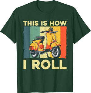 Funny Scooter Design Women Motor Motorcycle Lovers T-Shirt - T-Shirt | Forest