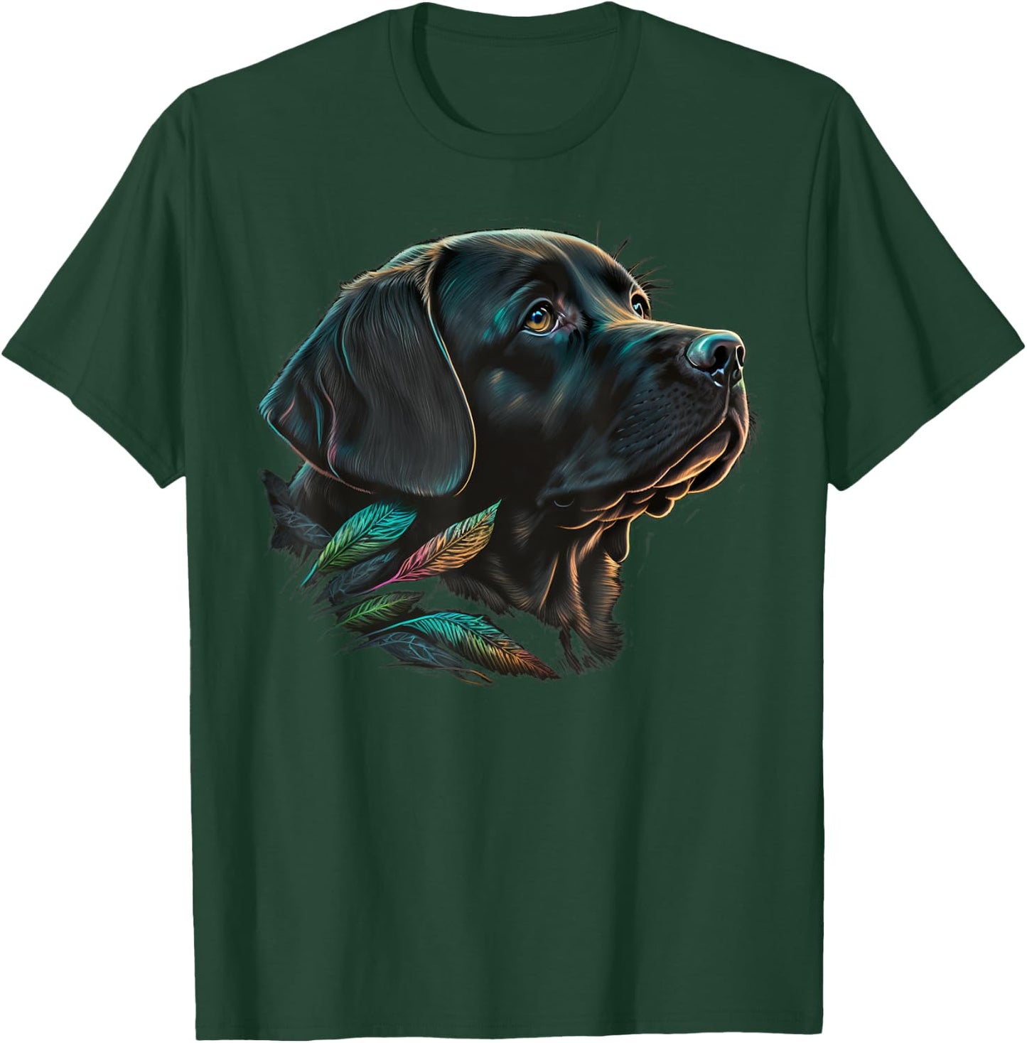 Cute black Labrador Dog on black Labrador Retriever Lover Men Women Kids T-Shirt - T-Shirt | Forest