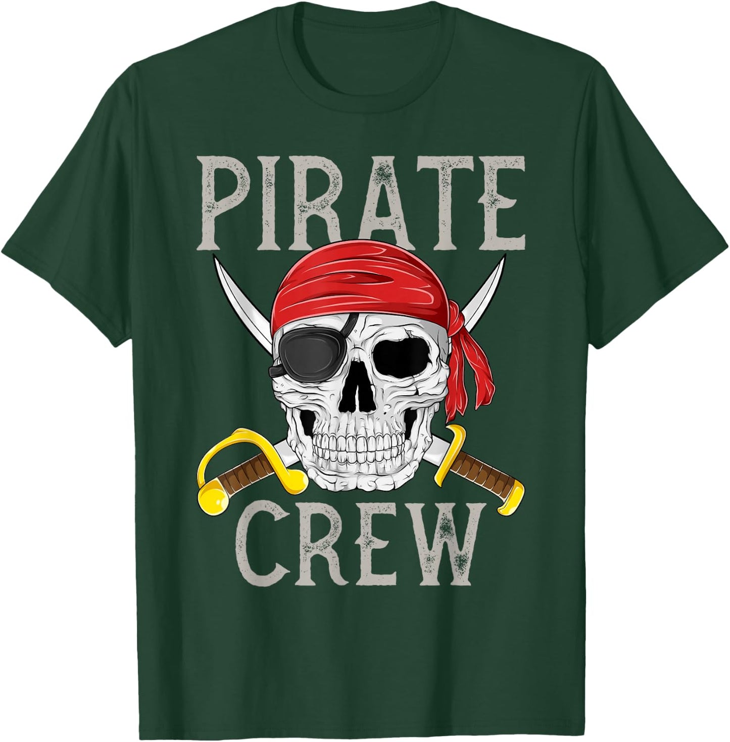 Pirate Crew Jolly Roger Flag Skull Family Matching Pirates T-Shirt - T-Shirt | Forest