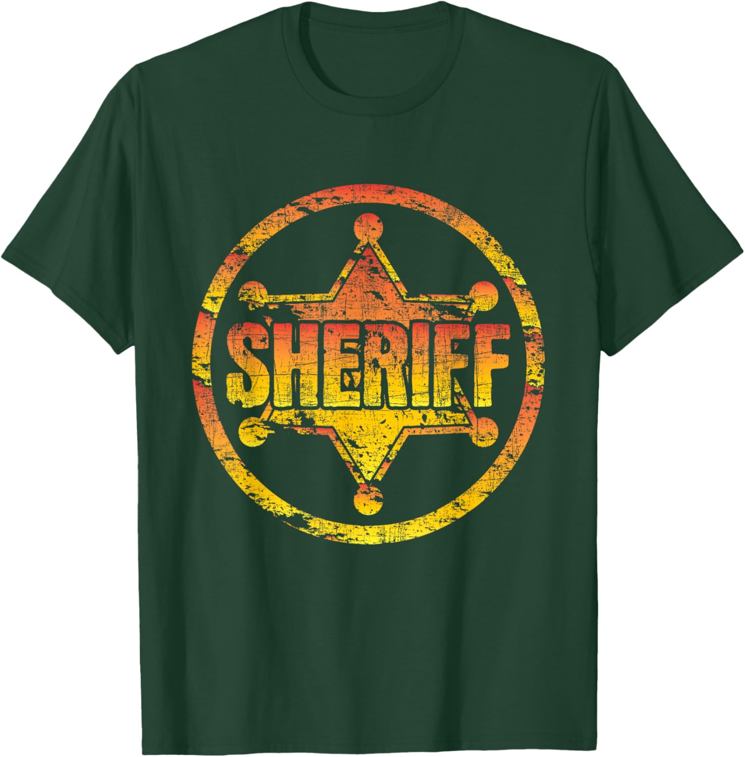 Sheriff - Star Badge Bandit Policeman Policewoman T-Shirt - T-Shirt | Forest