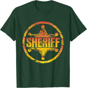 Sheriff - Star Badge Bandit Policeman Policewoman T-Shirt - T-Shirt | Forest