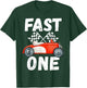 One Year Race Car 1st Birthday Fast One This Little Racer T-Shirt - T-Shirt | Forest