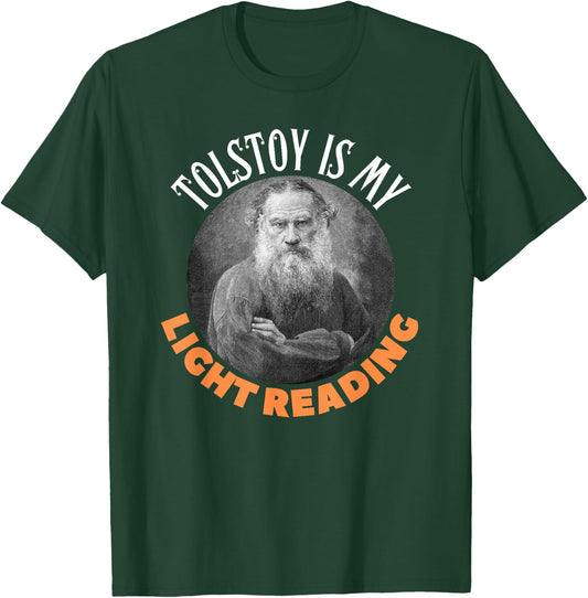 Funny Leo Tolstoy Russian Literature, Light Reading Gift T-Shirt - T-Shirt | Forest