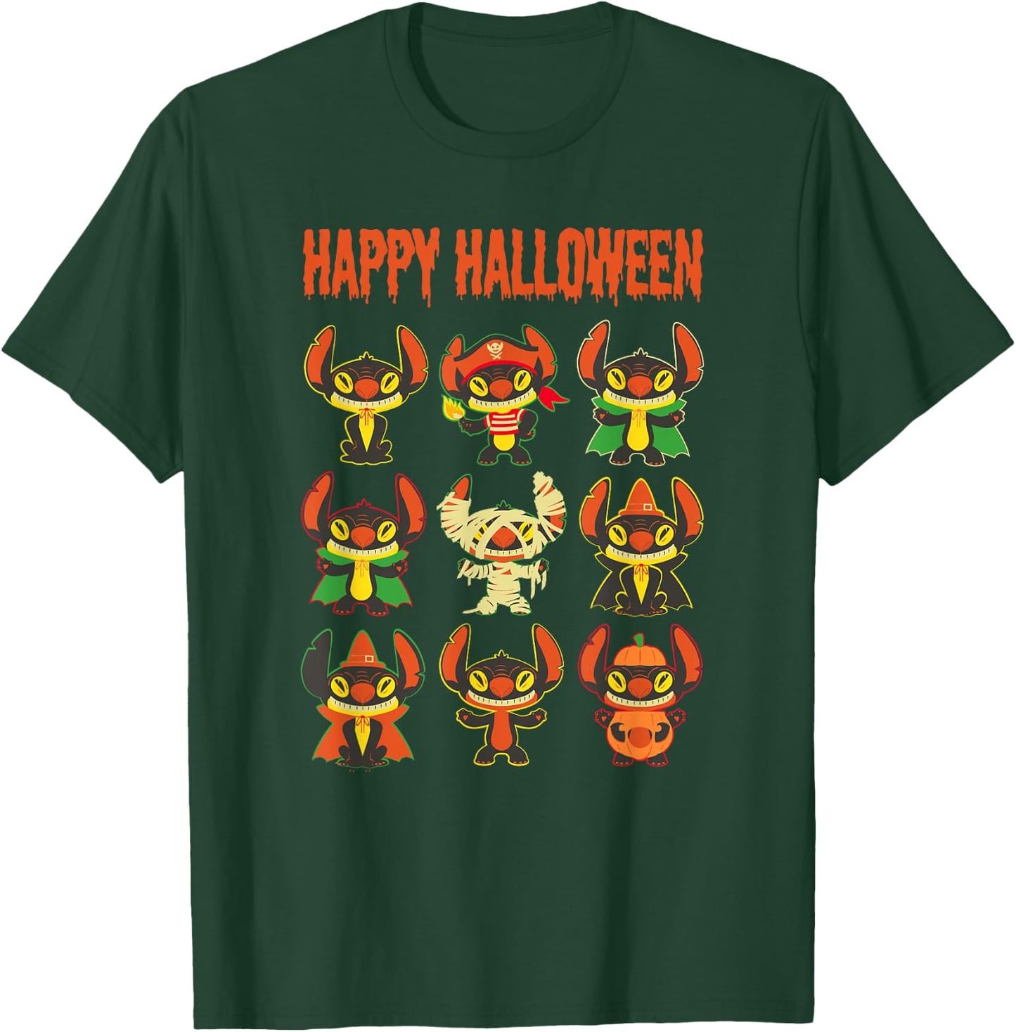 Disney Lilo & Stitch Halloween Stitch Costume Stack T-Shirt - T-Shirt | Forest