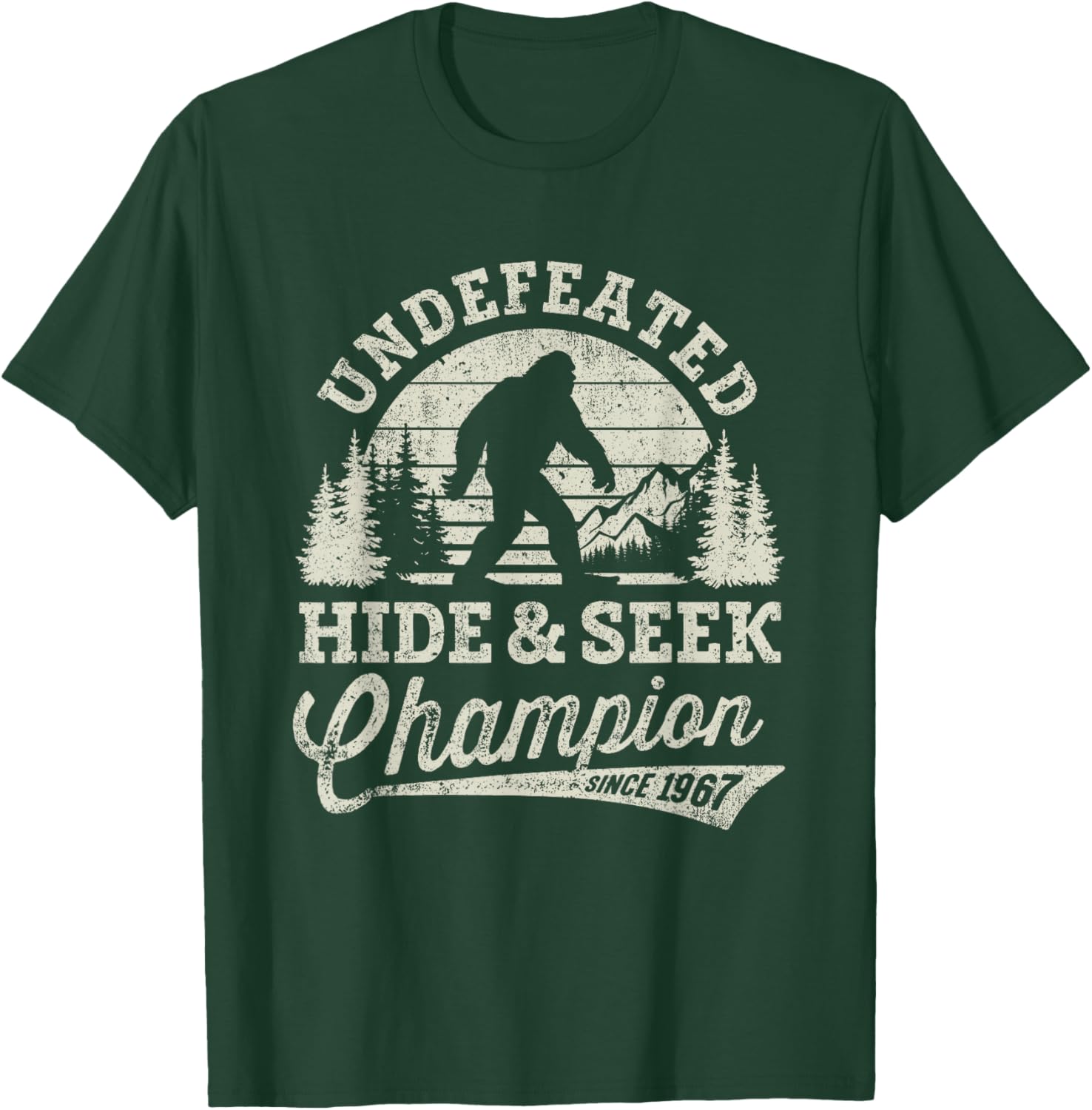 Bigfoot Undefeated Hide and Seek Champion Vintage T-Shirt - T-Shirt | Forest