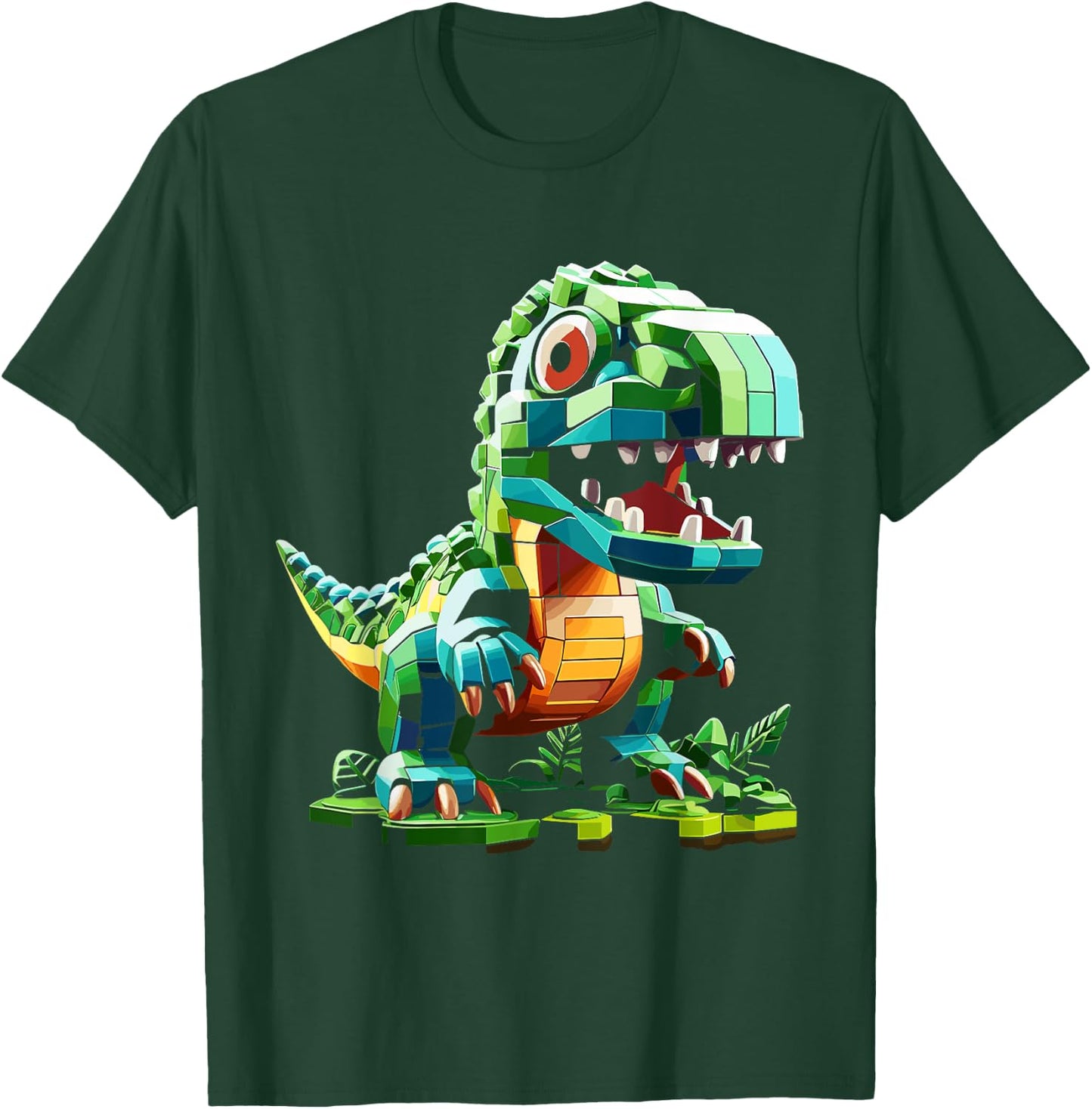 Master Builder Bricks Blocks Play Toys Dinosaur T-Shirt - T-Shirt | Forest