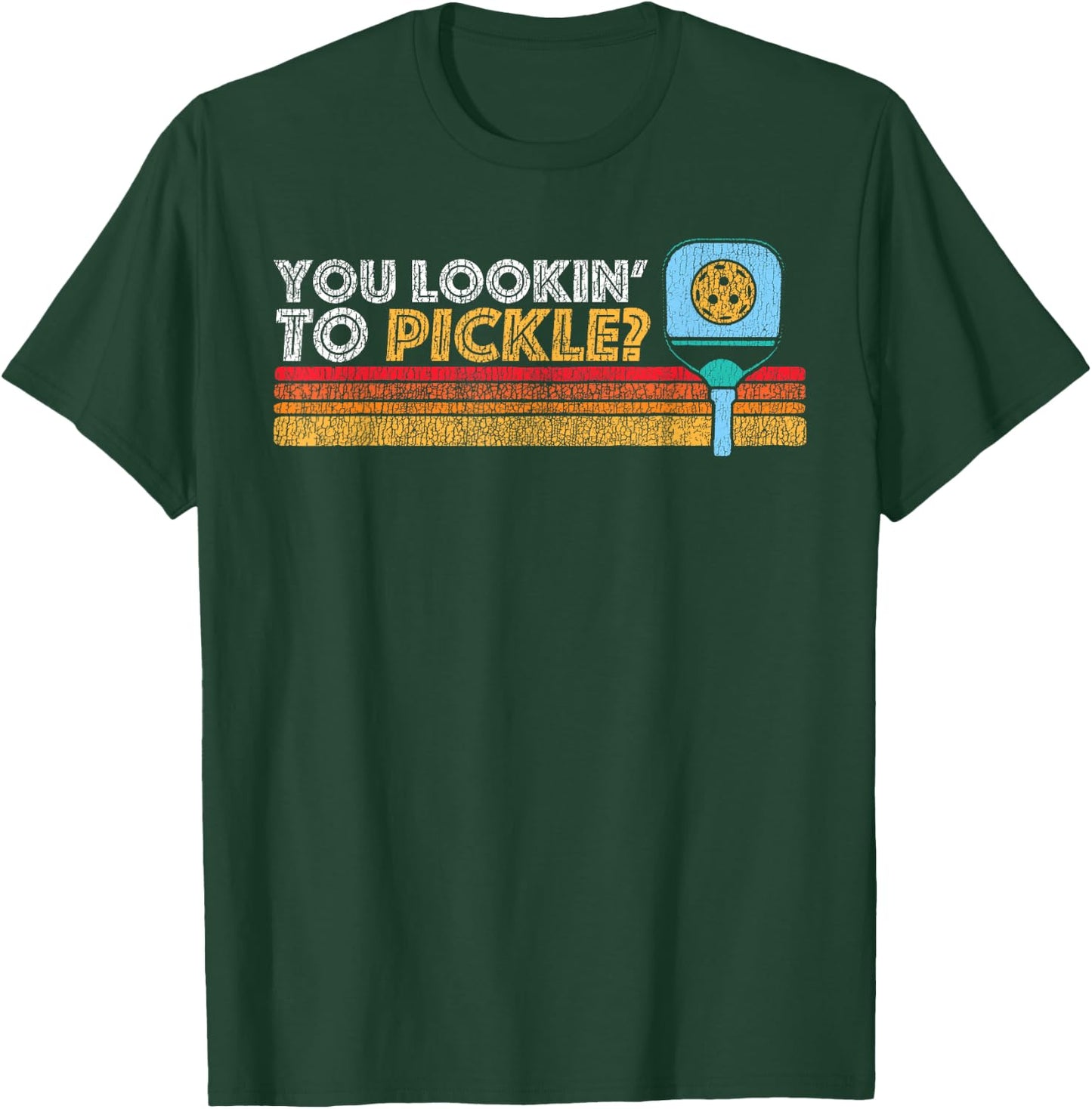 You Lookin' To Pickle? Pickleball Retro 80s FIT2SERVE 90s T-Shirt - T-Shirt | Forest