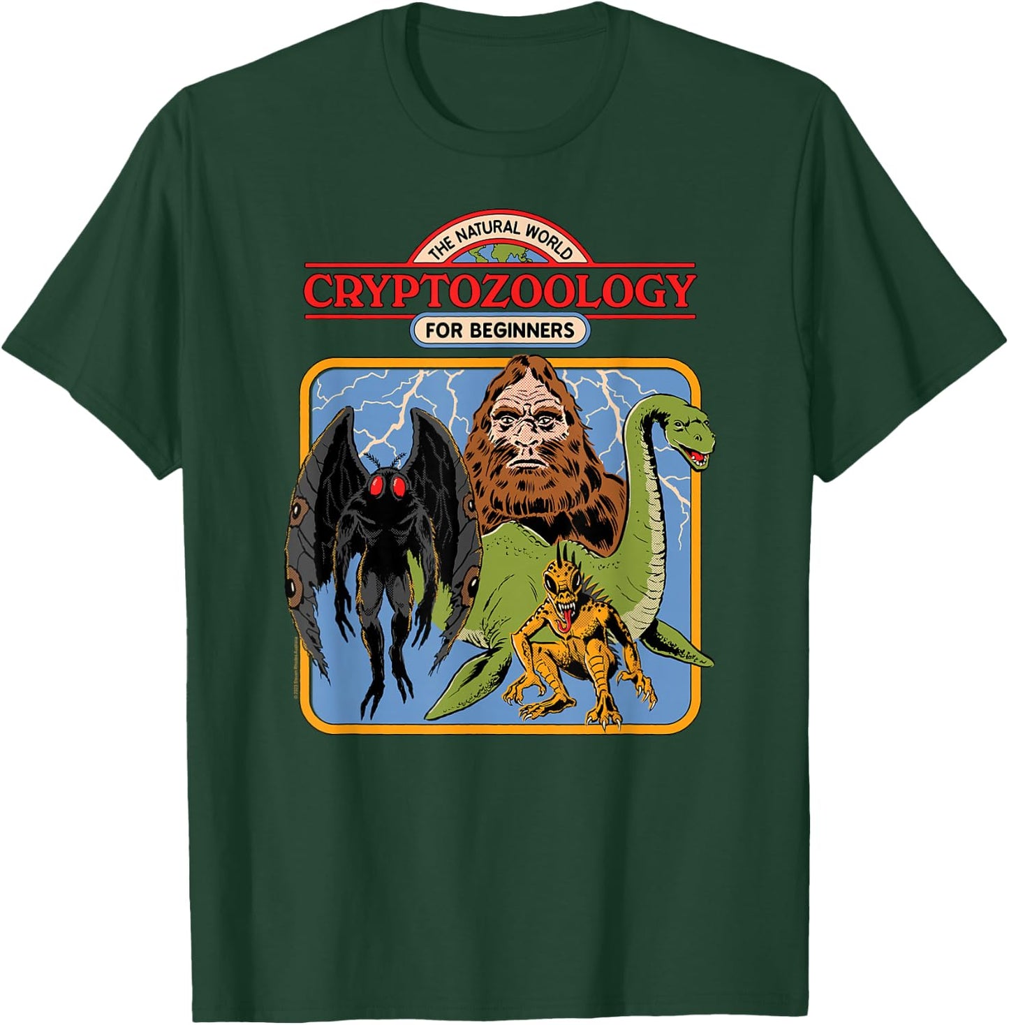 Steven Rhodes Cryptozoology For Beginners Retro Dark Humor T-Shirt - T-Shirt | Forest