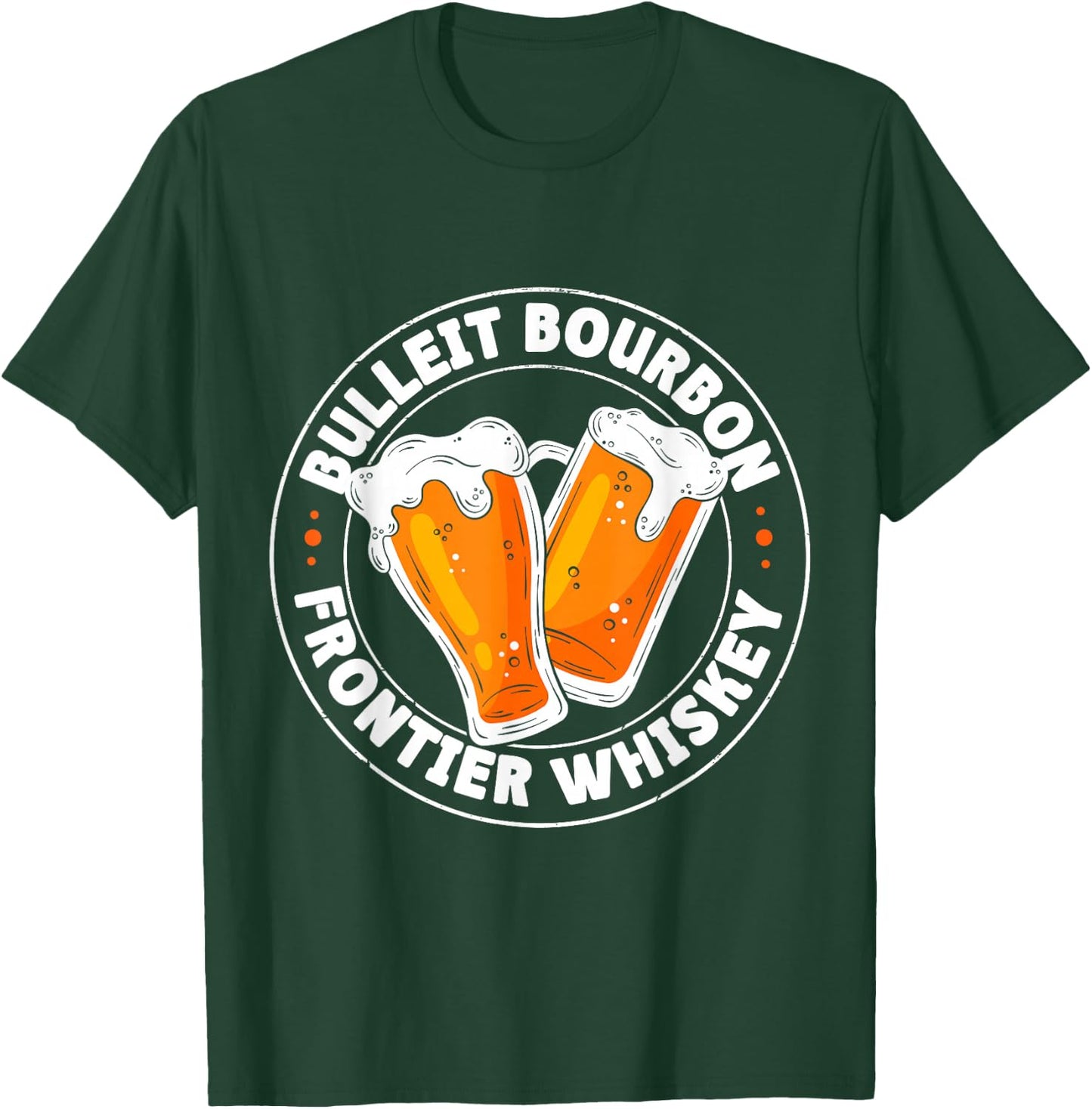 Drinking Humor Apparels Bulleit Bourbon Frontier Whiskey -Adults Black T-Shirt - T-Shirt | Forest