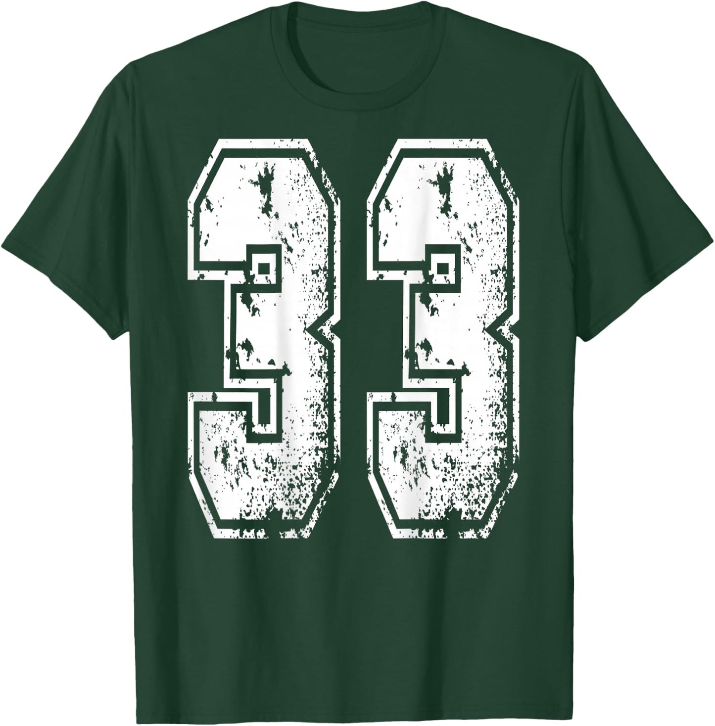 Number 33 Print On Back Of Shirt Number 33 Numbered T-Shirt - T-Shirt | Forest