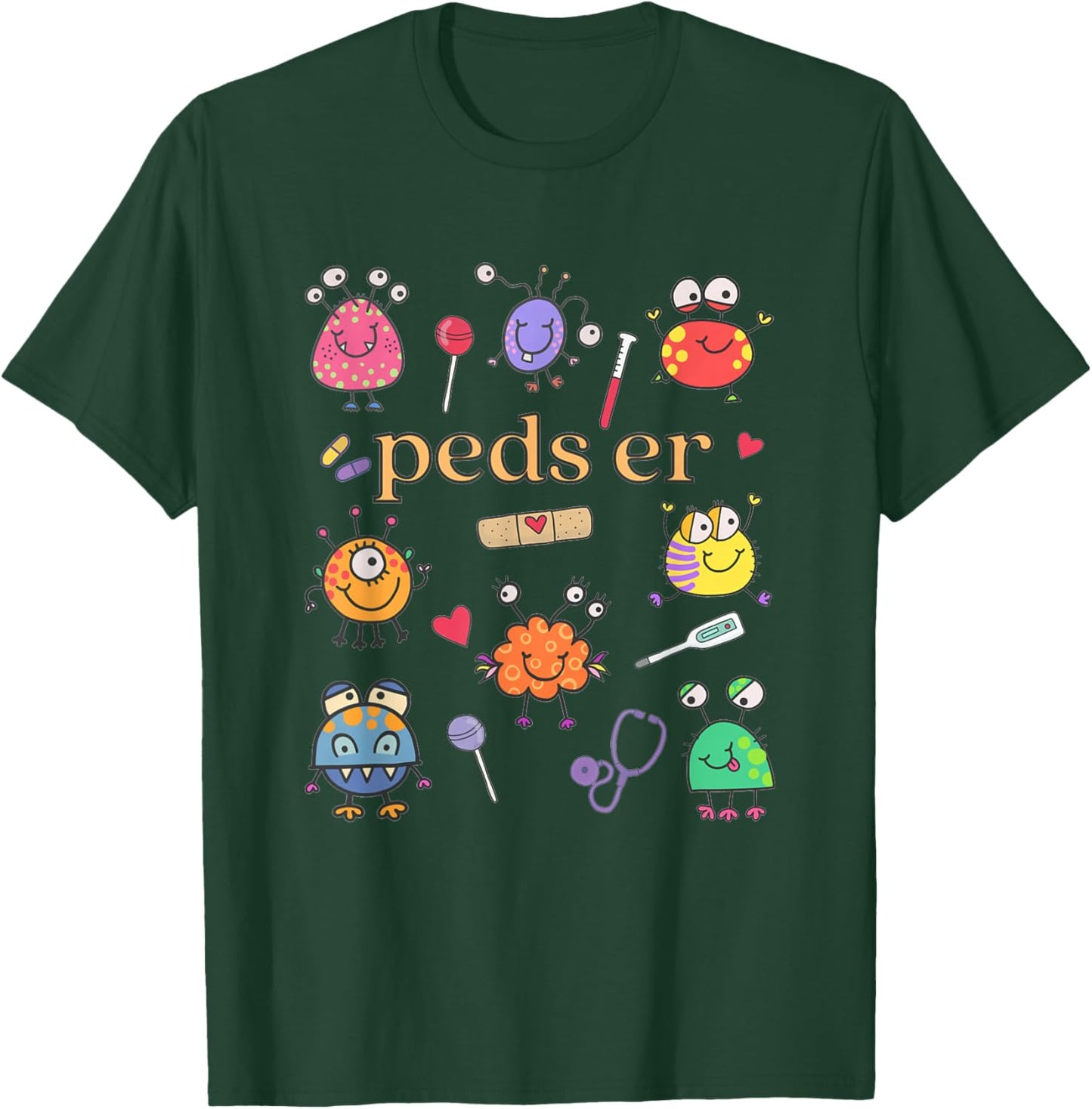 Pediatric ER Nurse Pediatric Emergency Peds Er PEDS Crew T-Shirt - T-Shirt | Forest