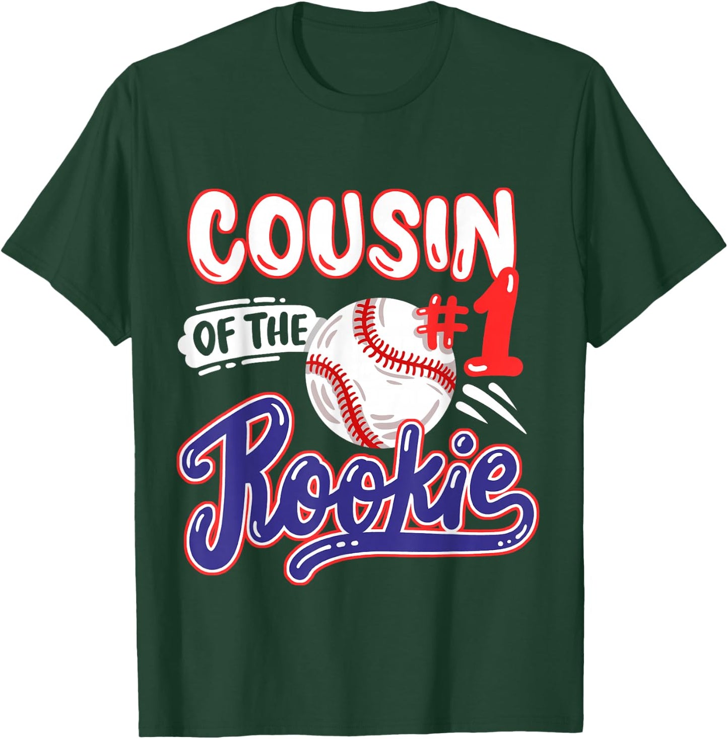 Cousin of Rookie 1st Baseball Birthday Party Theme Matching T-Shirt - T-Shirt | Forest