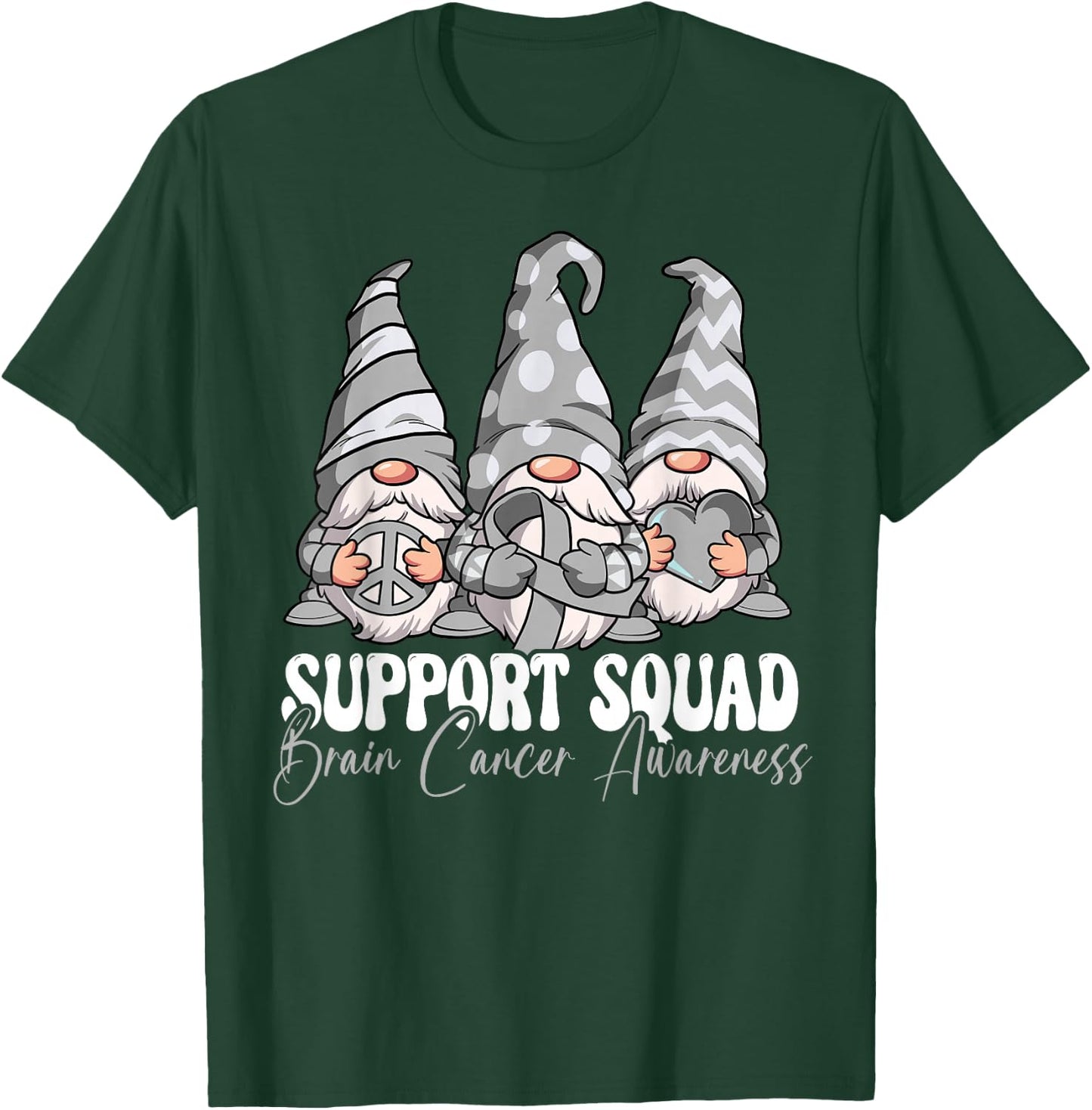Support Squad Brain Cancer Awareness T-Shirt - T-Shirt | Forest