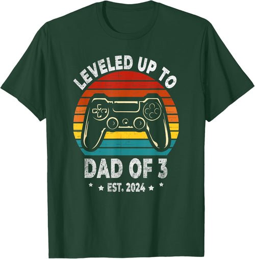 Leveled Up To Dad Of 3 Three Daddy Again 2024 Father's Day
