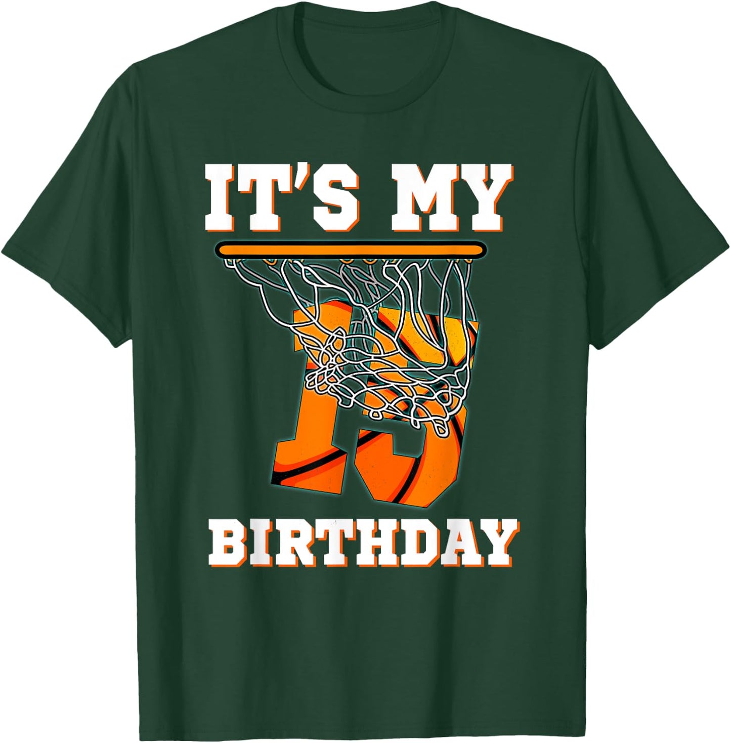 It's My 15th Birthday Basketball Boy Party 15 Years Old T-Shirt - T-Shirt | Forest
