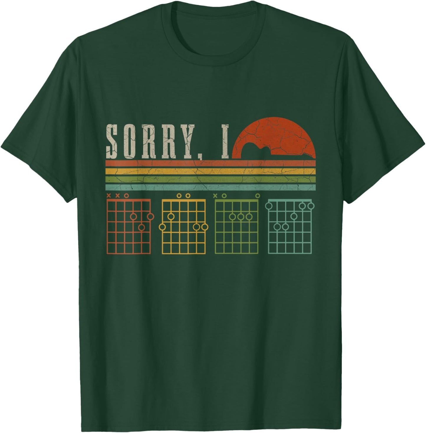 Sorry I-DGAF Funny Hidden Message Guitar Chords Players T-Shirt - T-Shirt | Forest