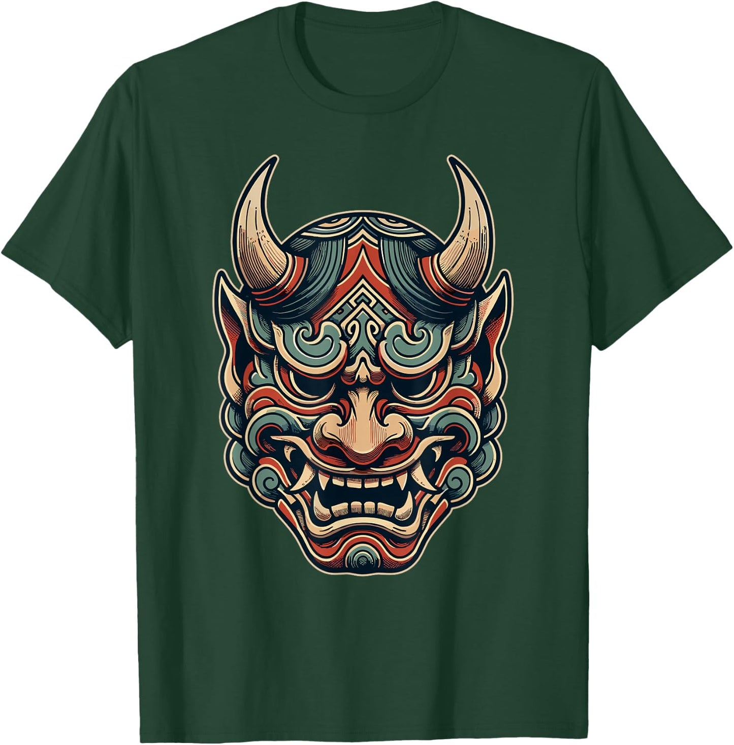 Hannya Oni Mask Devil Yokai Japanese Demon Oni Mask T-Shirt - T-Shirt | Forest