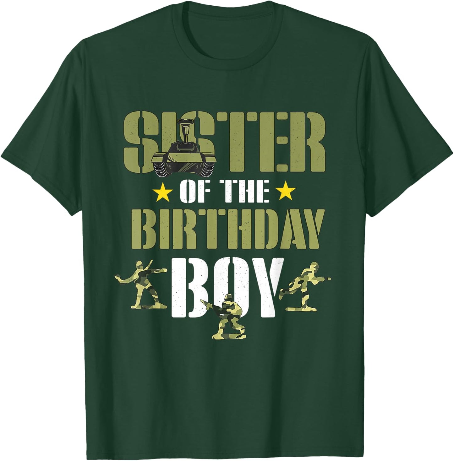 Sister of The Birthday Boy Shirt Army Camouflage Sister 1st T-Shirt - T-Shirt | Forest