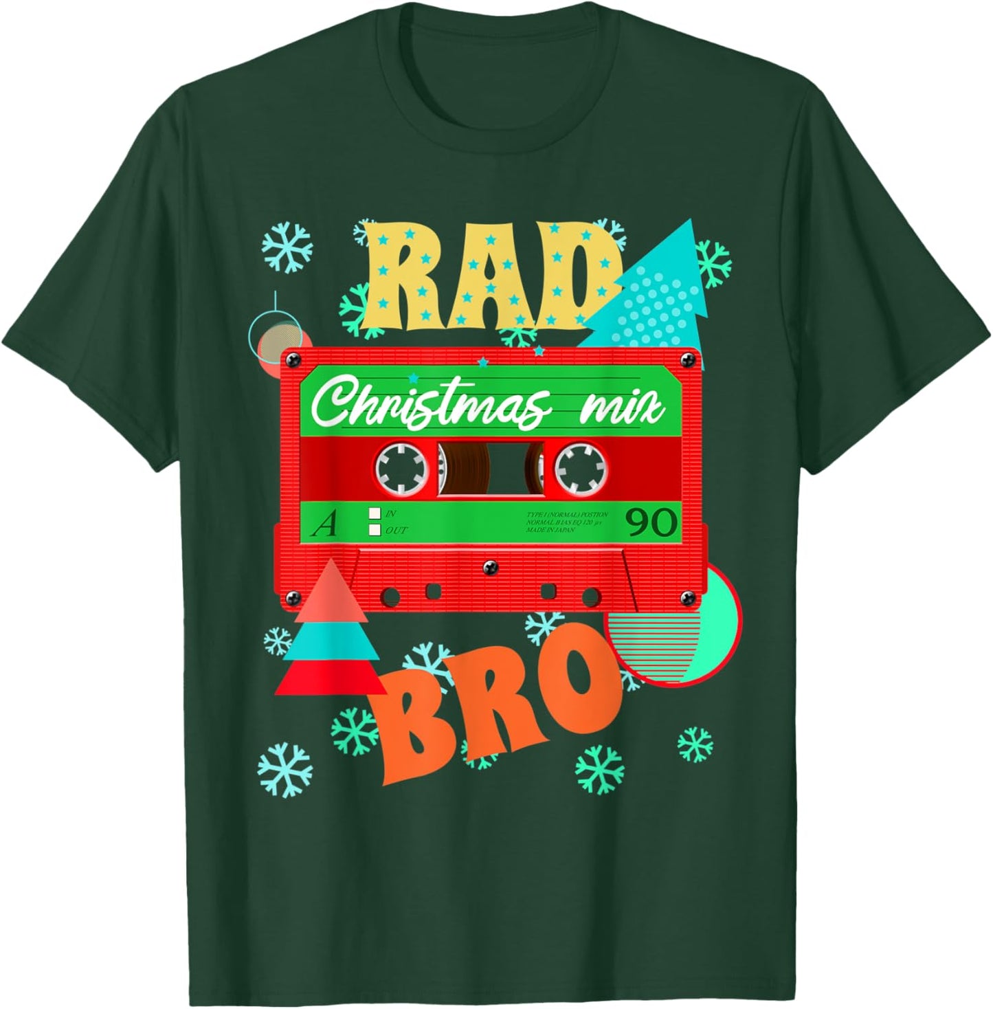 Rad Christmas Mixtape Shirt Retro 80s Costume Cassette Tape T-Shirt - T-Shirt | Forest