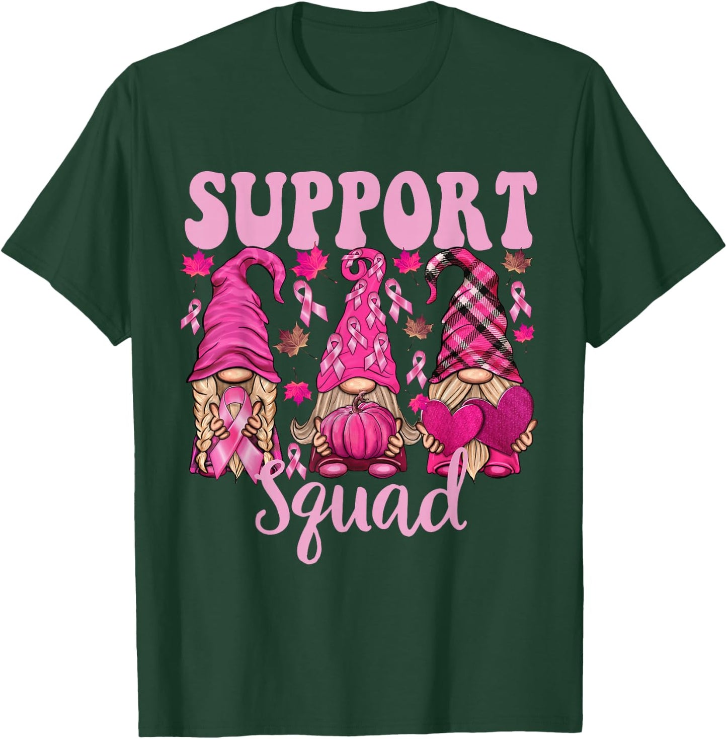 Breast Cancer Shirts Gnomes Support Squad Gnomies T-Shirt - T-Shirt | Forest