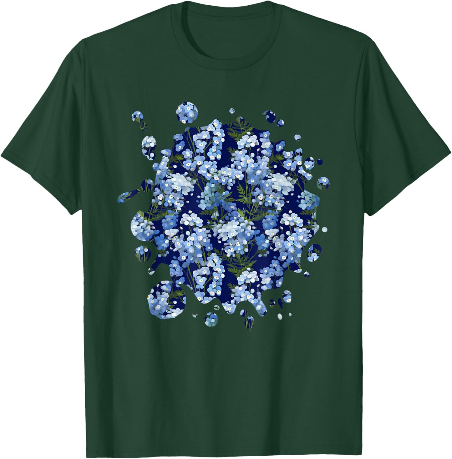 Cute Forget-Me-Not Inspired Flower Plant Lover Gardener T-Shirt - T-Shirt | Forest