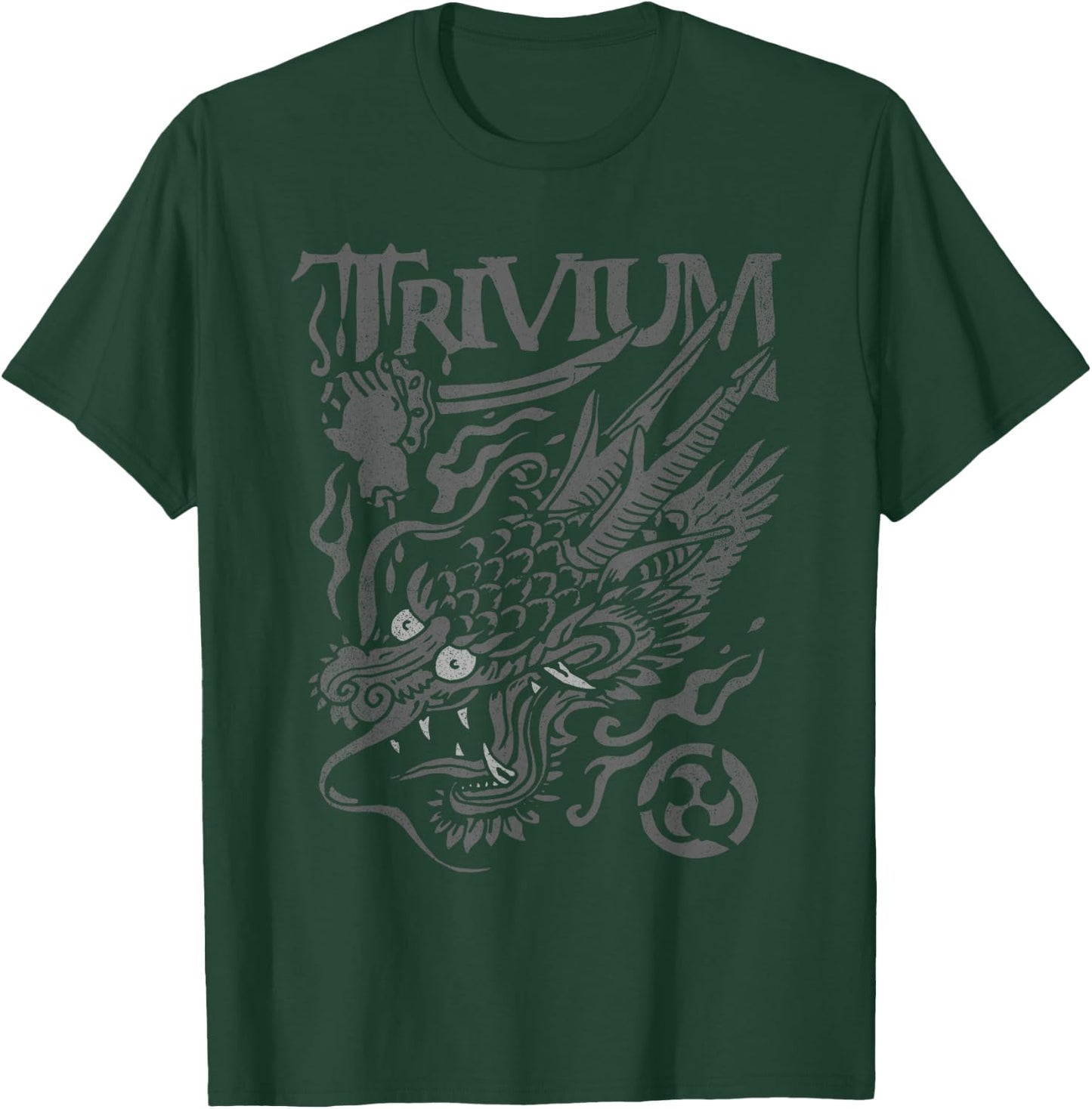 Trivium Screaming Dragon Black and White T-Shirt - T-Shirt | Forest