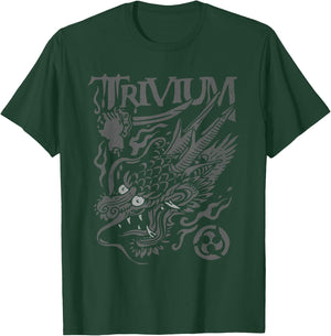 Trivium Screaming Dragon Black and White T-Shirt - T-Shirt | Forest
