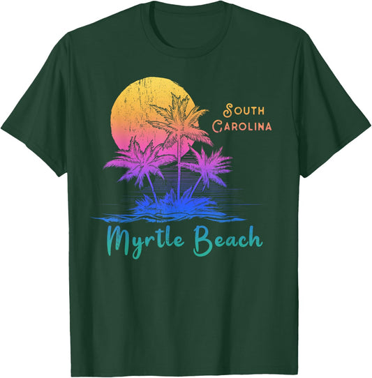 Myrtle Beach Palmetto Tree South Carolina Vacations Camping T-Shirt - T-Shirt | Forest