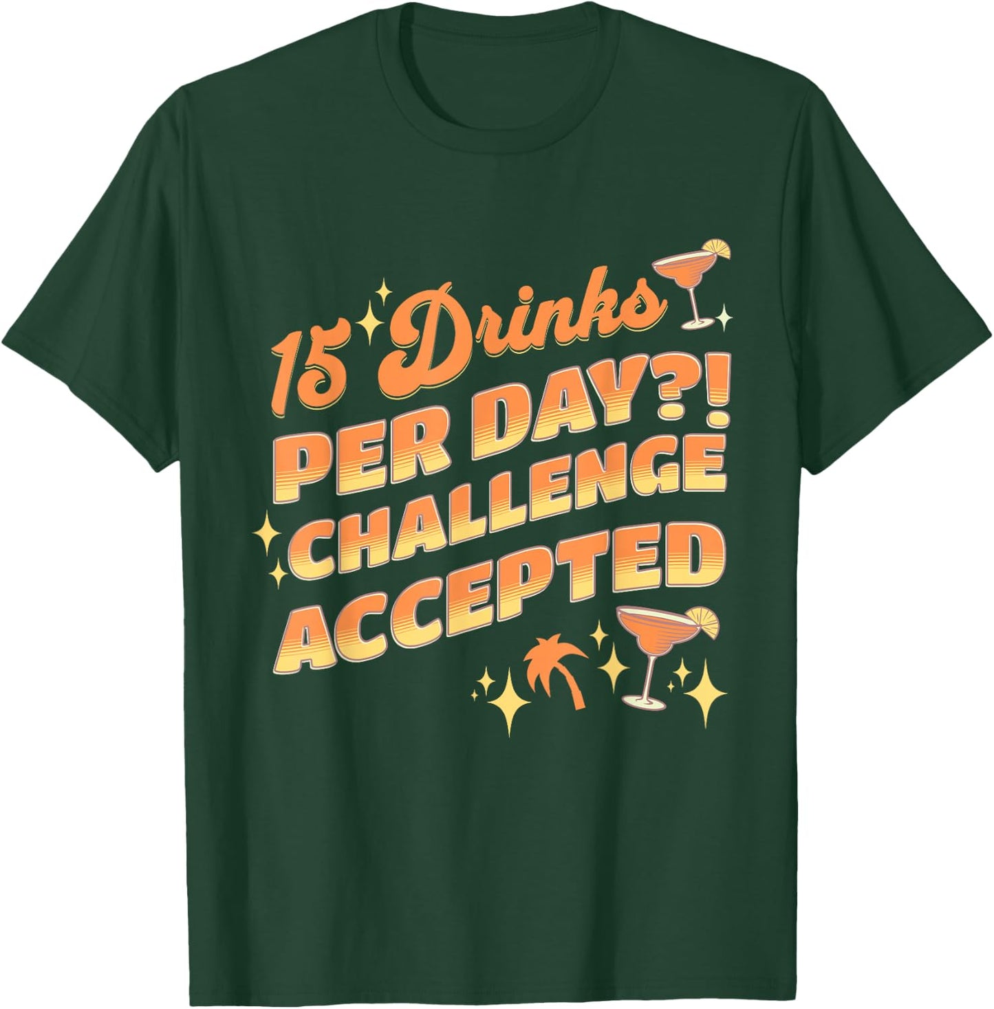 The Vacation Station Apparel Co. Funny Cruise Group Drink Package Challenge Accepted Black T-Shirt - T-Shirt | Forest