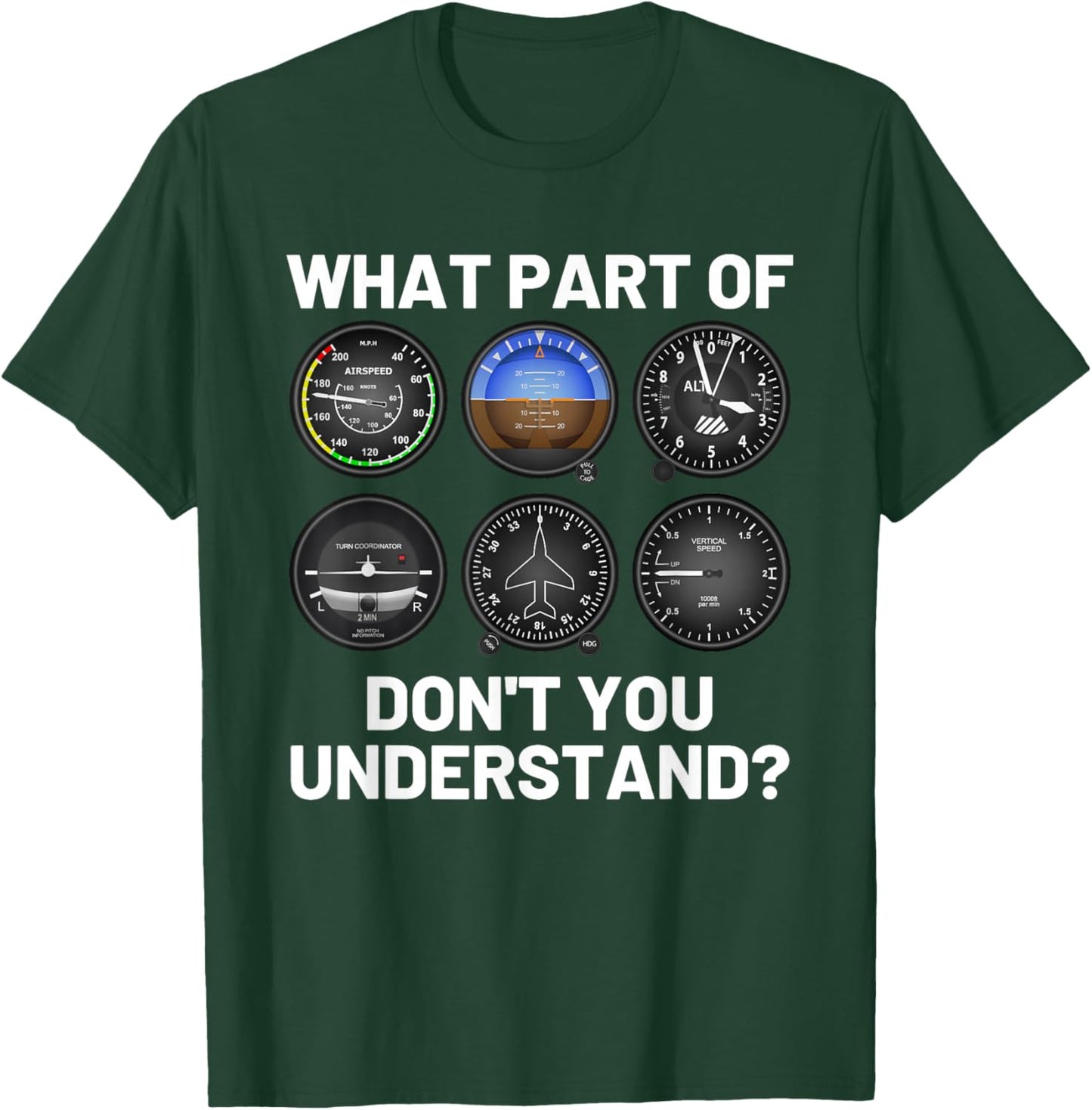 Funny Pilot Art Aviation Six Pack Instruments Flying Plane T-Shirt - T-Shirt | Forest