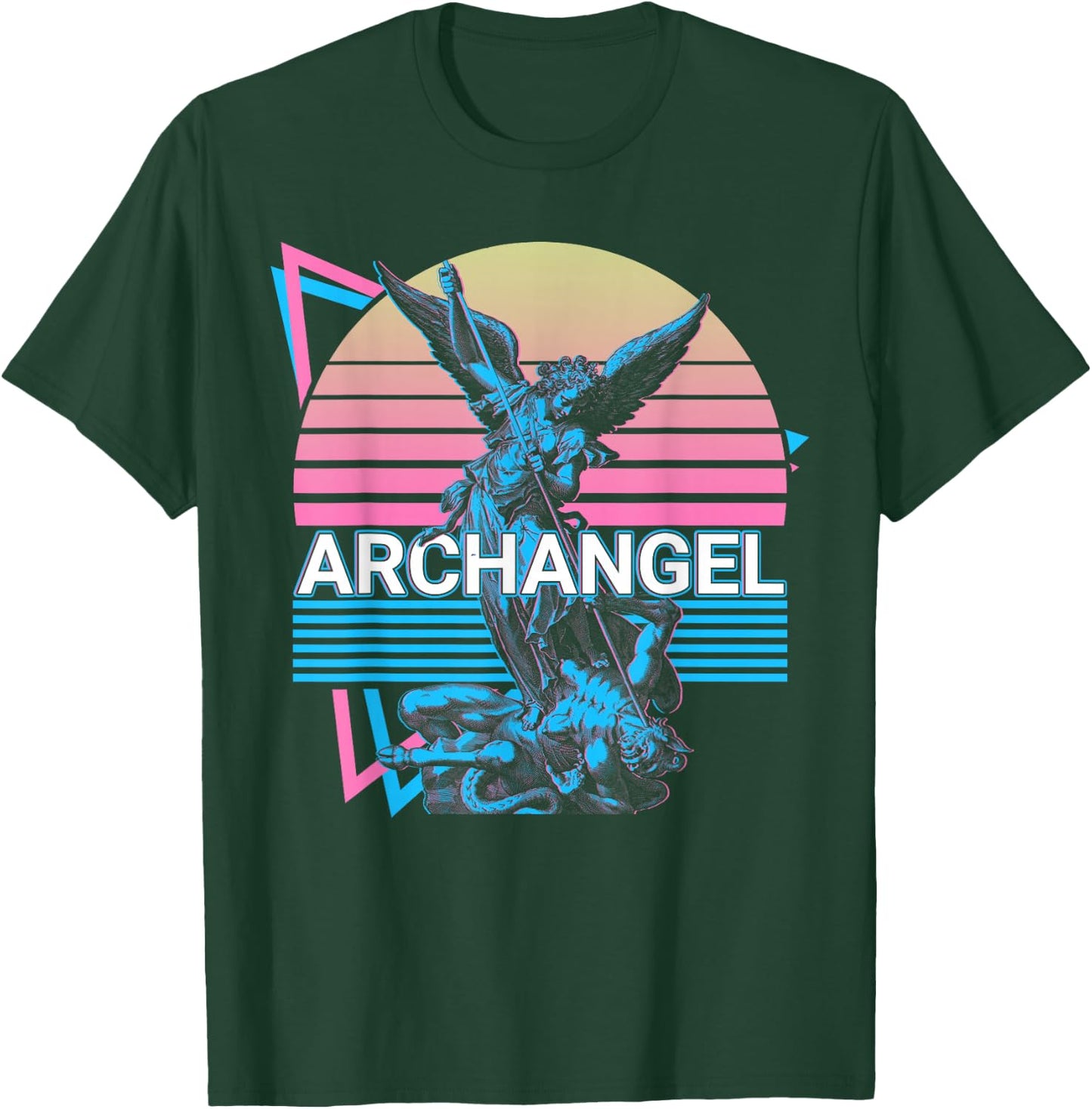 Archangel Michael Saint Michael Retro T-Shirt - T-Shirt | Forest