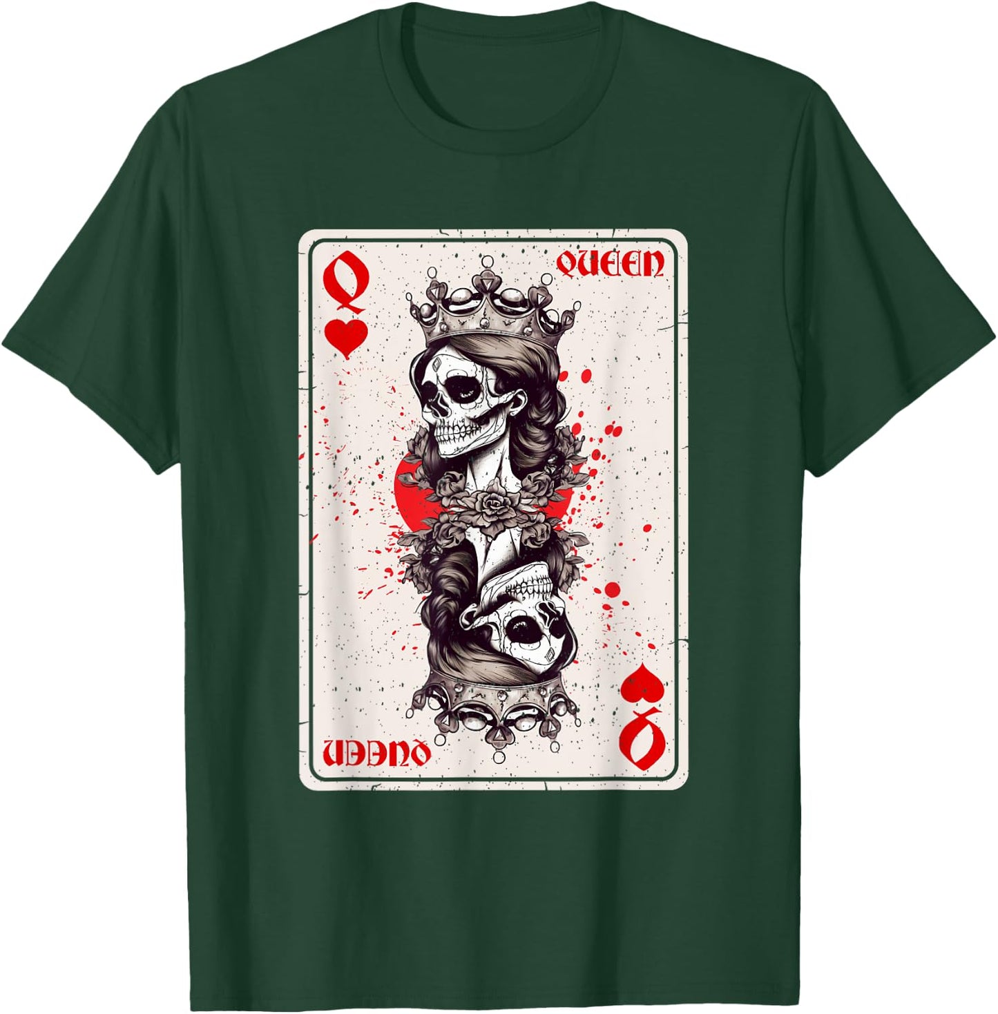 Queen of Hearts Card Game Horror Heart Queen Gothic T-Shirt - T-Shirt | Forest