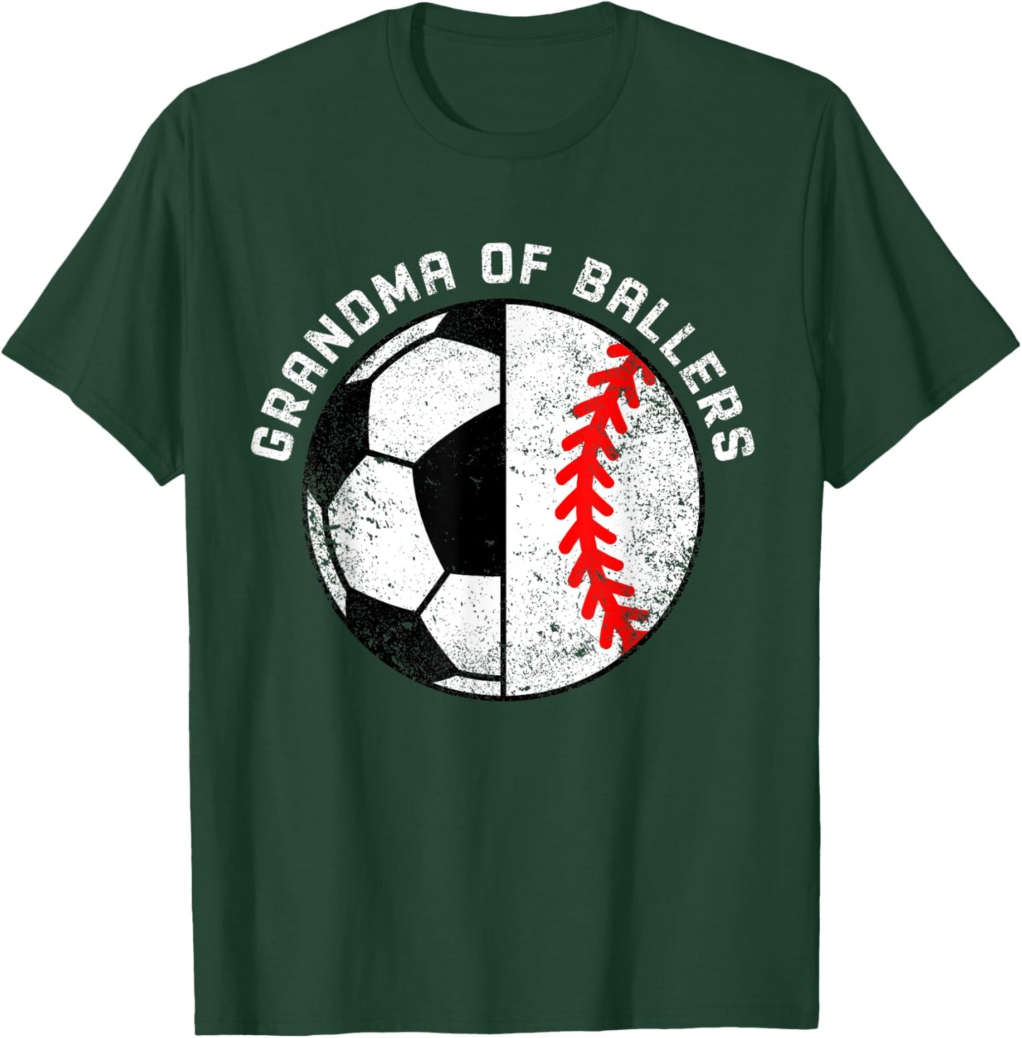 Grandma Of Ballers Funny Soccer Baseball Grandma T-Shirt - T-Shirt | Forest