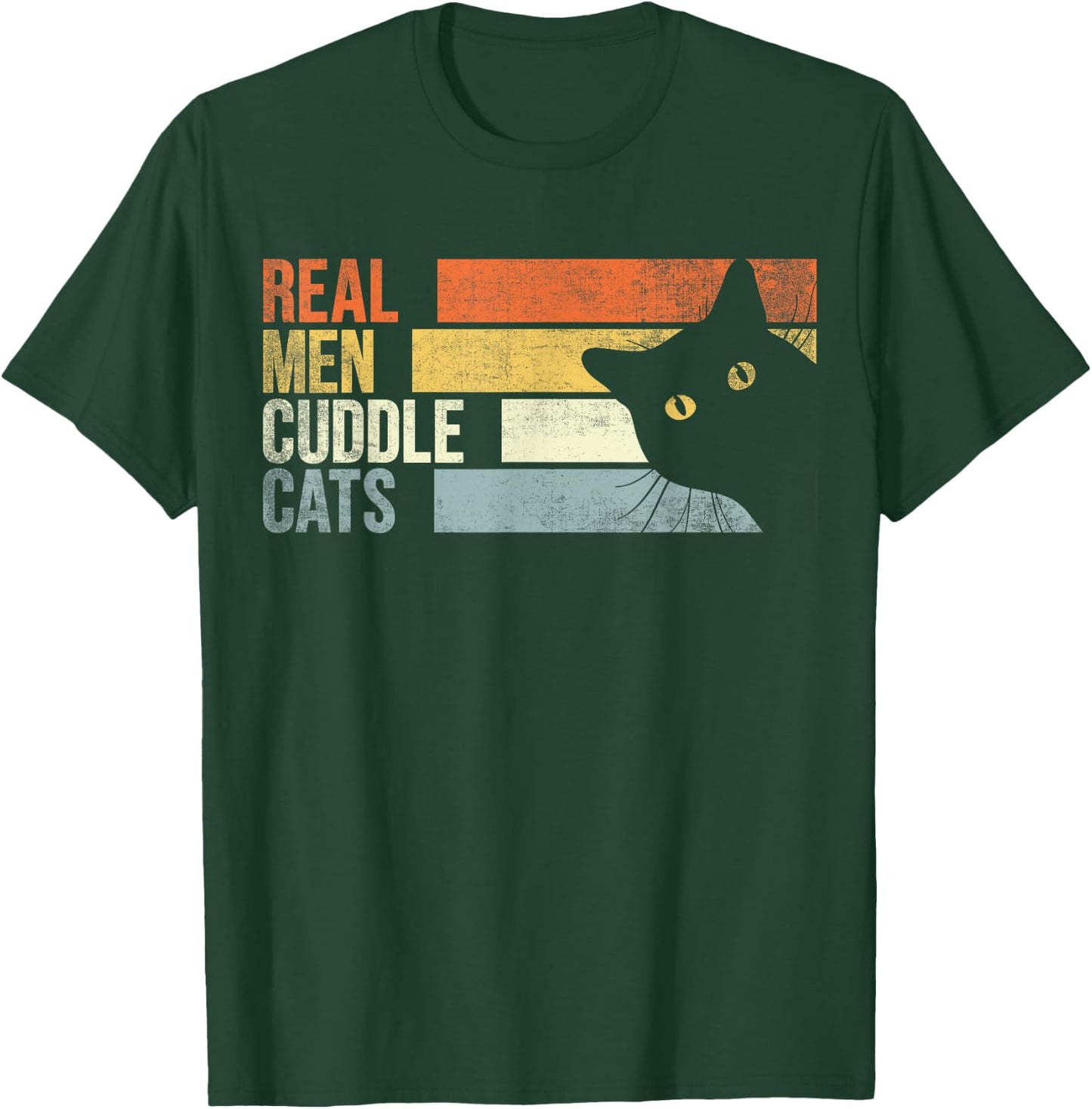 Real Men Cuddle Cats. Funny cats lover T-Shirt - T-Shirt | Forest