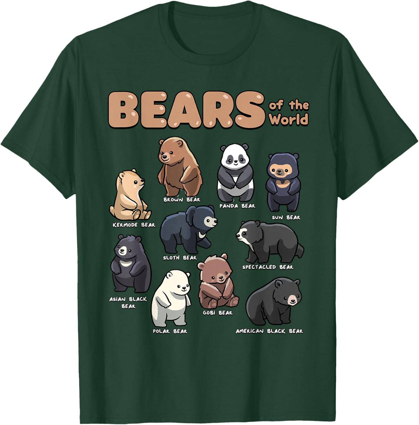 Bear Shirt Bears Animals of The World Bear Lover Zookeeper T-Shirt - T-Shirt | Forest