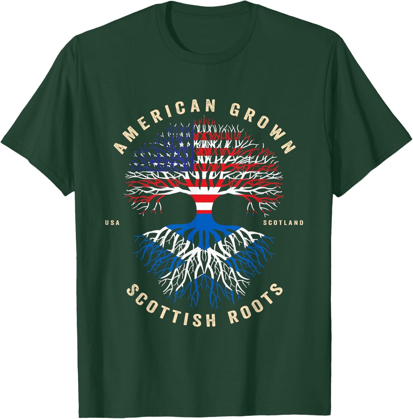 American Grown with Scottish Roots - It's My DNA Scotland T-Shirt - T-Shirt | Forest