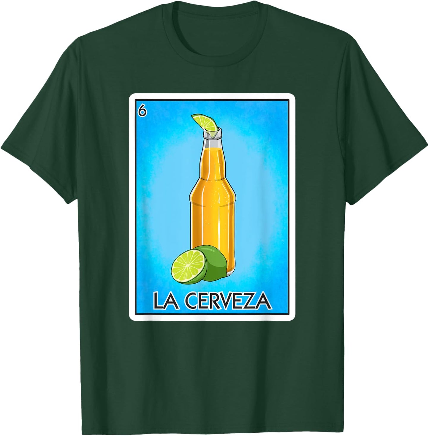 La Cerveza Beer Card Mexican Lottery Card La Cerveza T-Shirt - T-Shirt | Forest