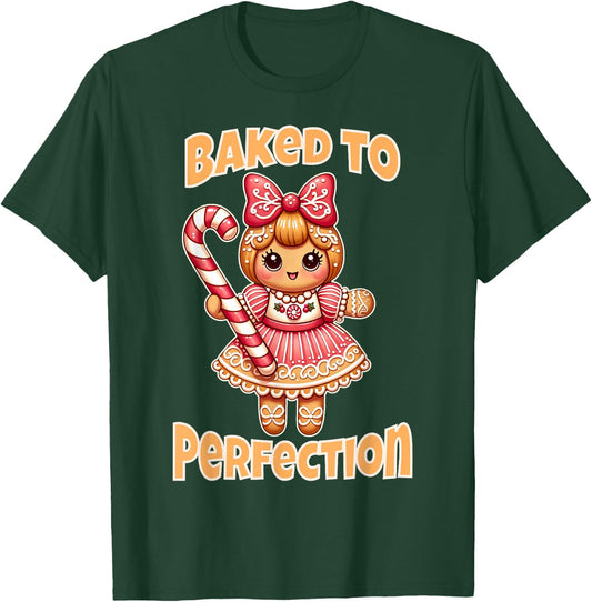 Cute Gingerbread Girl Baked to Perfection Christmas Women T-Shirt - T-Shirt | Forest