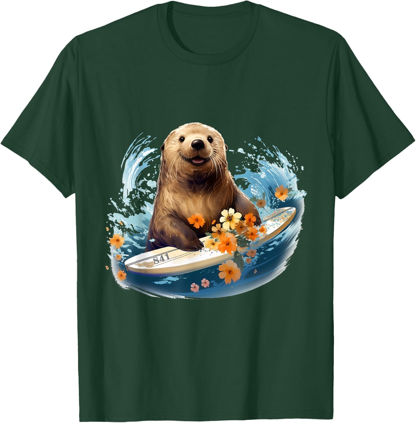 Otter 841 Surfing California Sea T-Shirt - T-Shirt | Forest