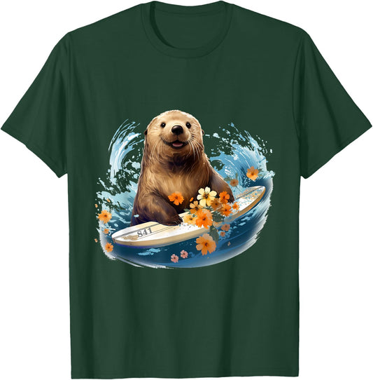 Otter 841 Surfing California Sea T-Shirt - T-Shirt | Forest