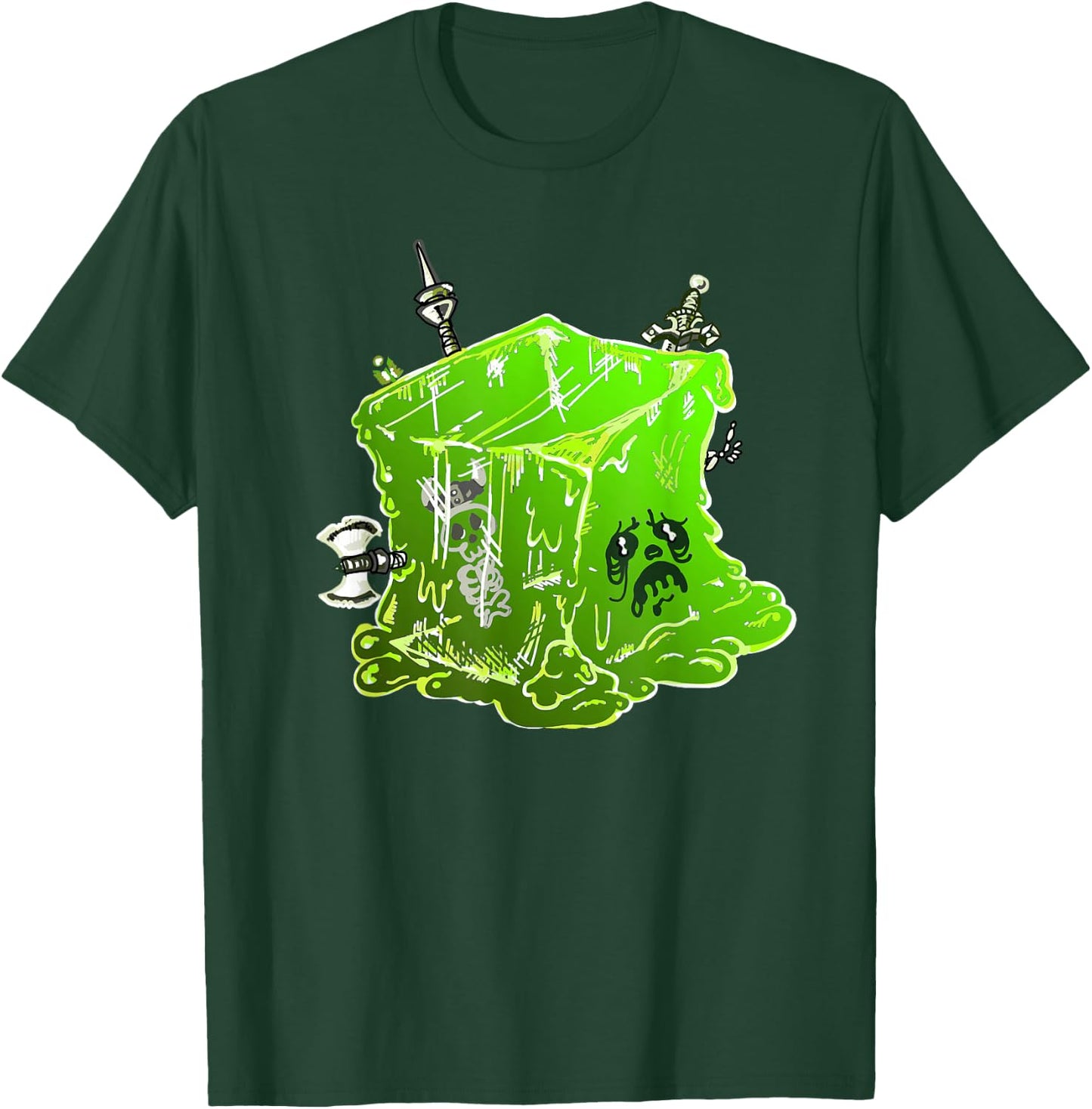 Gelatinous Cube Fantasy Roleplaying Illustration T-Shirt - T-Shirt | Forest