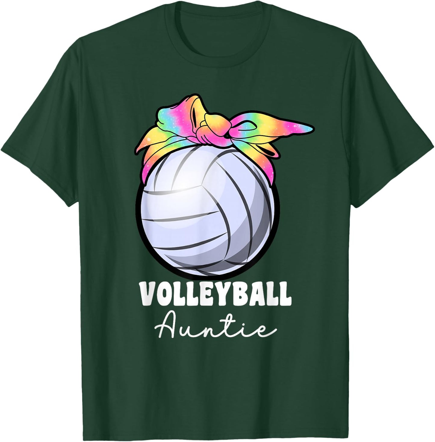 Proud Volleyball Aunt Tie Dye Volleyball Auntie T-Shirt - T-Shirt | Forest