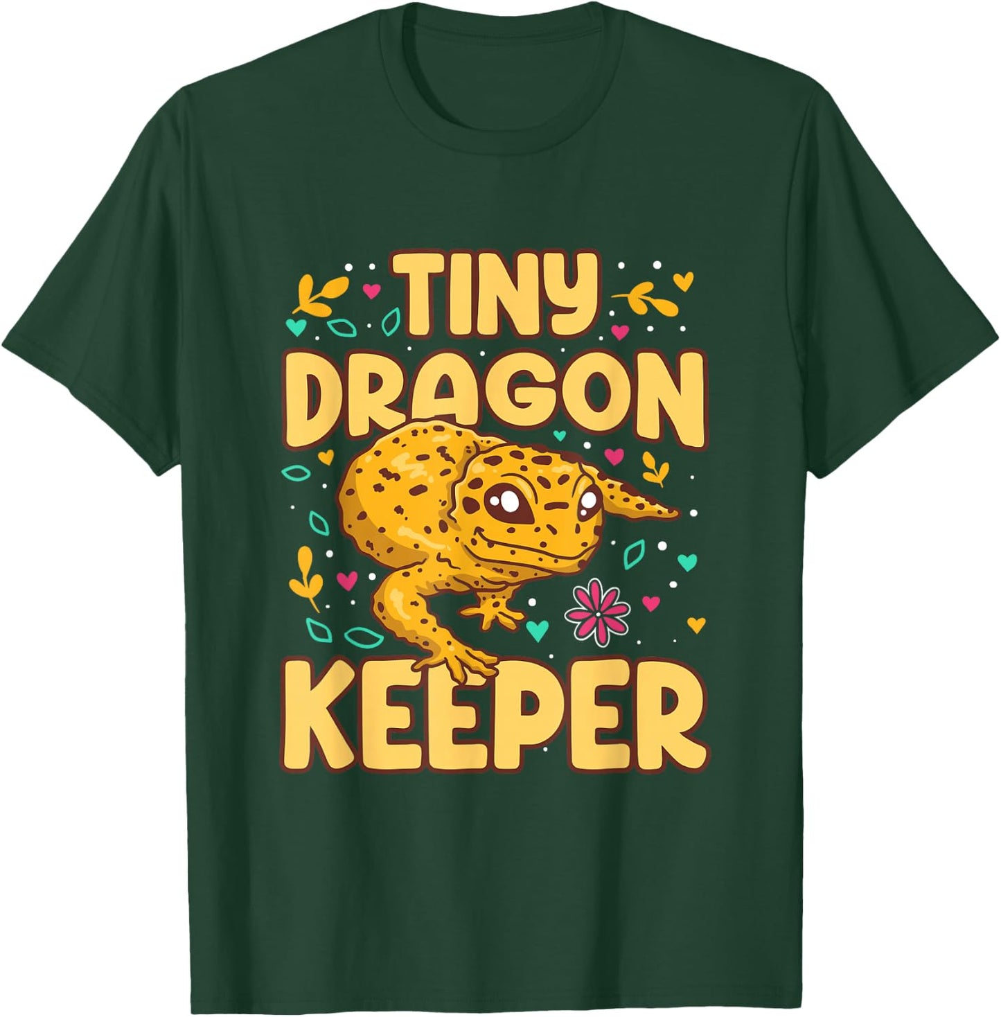 Tiny Dragon Keeper Leopard Gecko T-Shirt - T-Shirt | Forest