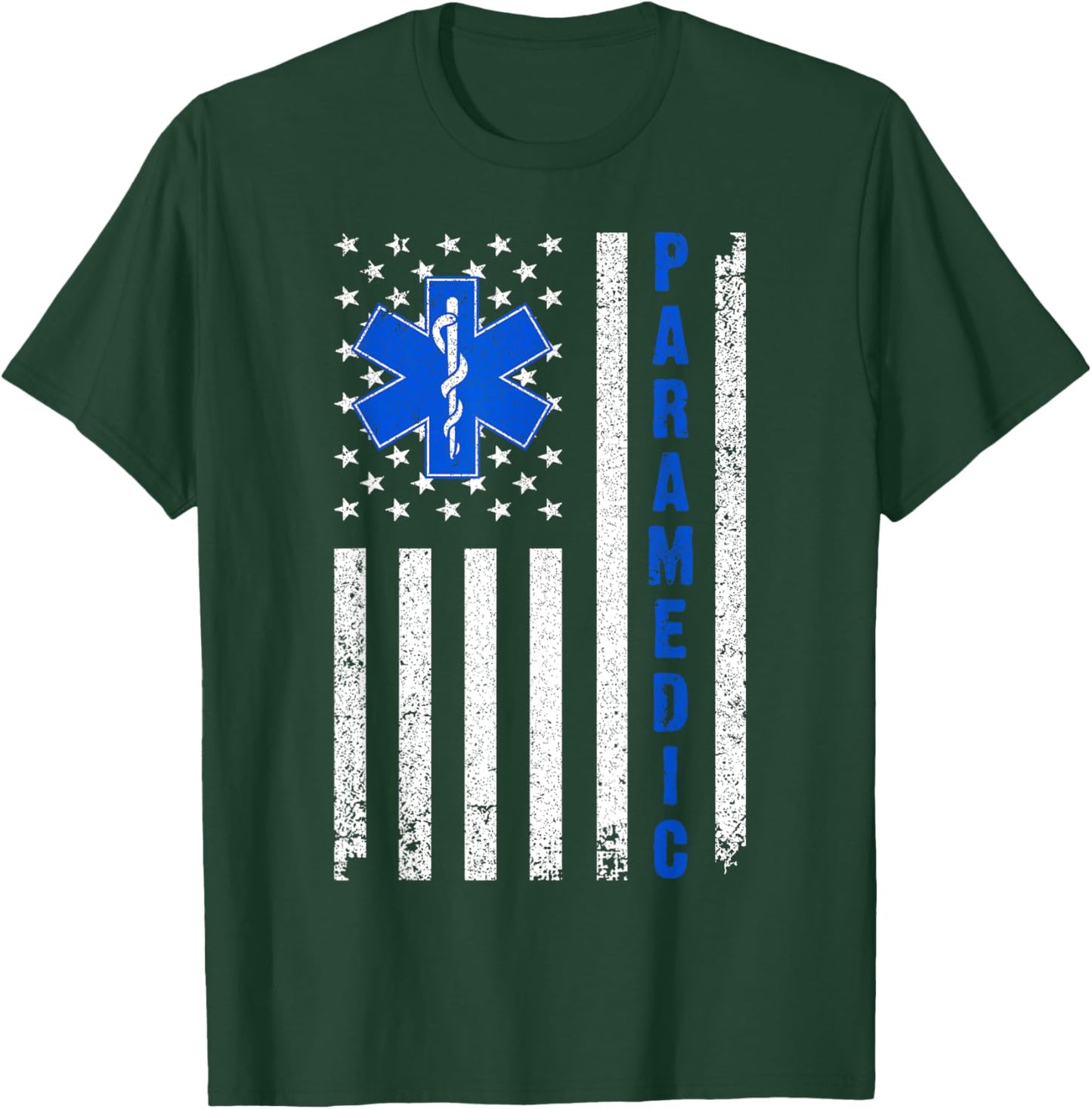 Cool Paramedic Women EMT EMS Medic US Flag Medical T-Shirt - T-Shirt | Forest