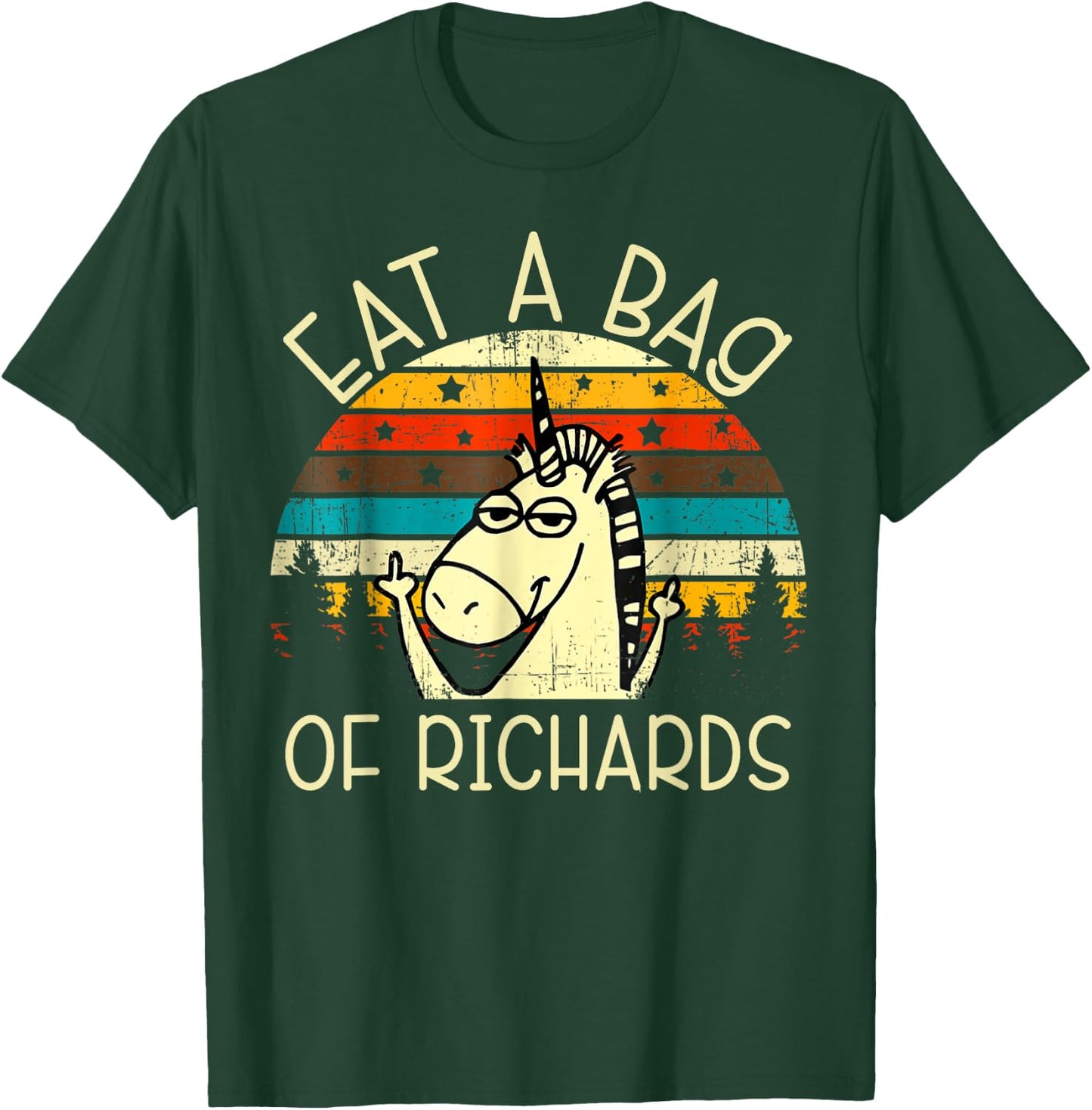 Eat A Bag Of Richards Funny Joke Meme Humor Name Unicorn Men T-Shirt - T-Shirt | Forest