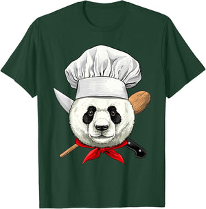 Restaurant Panda Chef Cook Culinary Kitchen Cooking Lover T-Shirt - T-Shirt | Forest