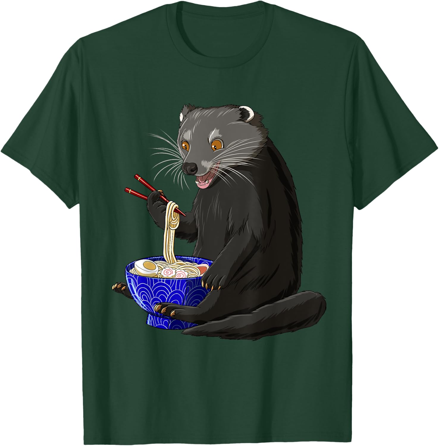 Funny Japanese Kawaii Ramen Binturong T-Shirt - T-Shirt | Forest